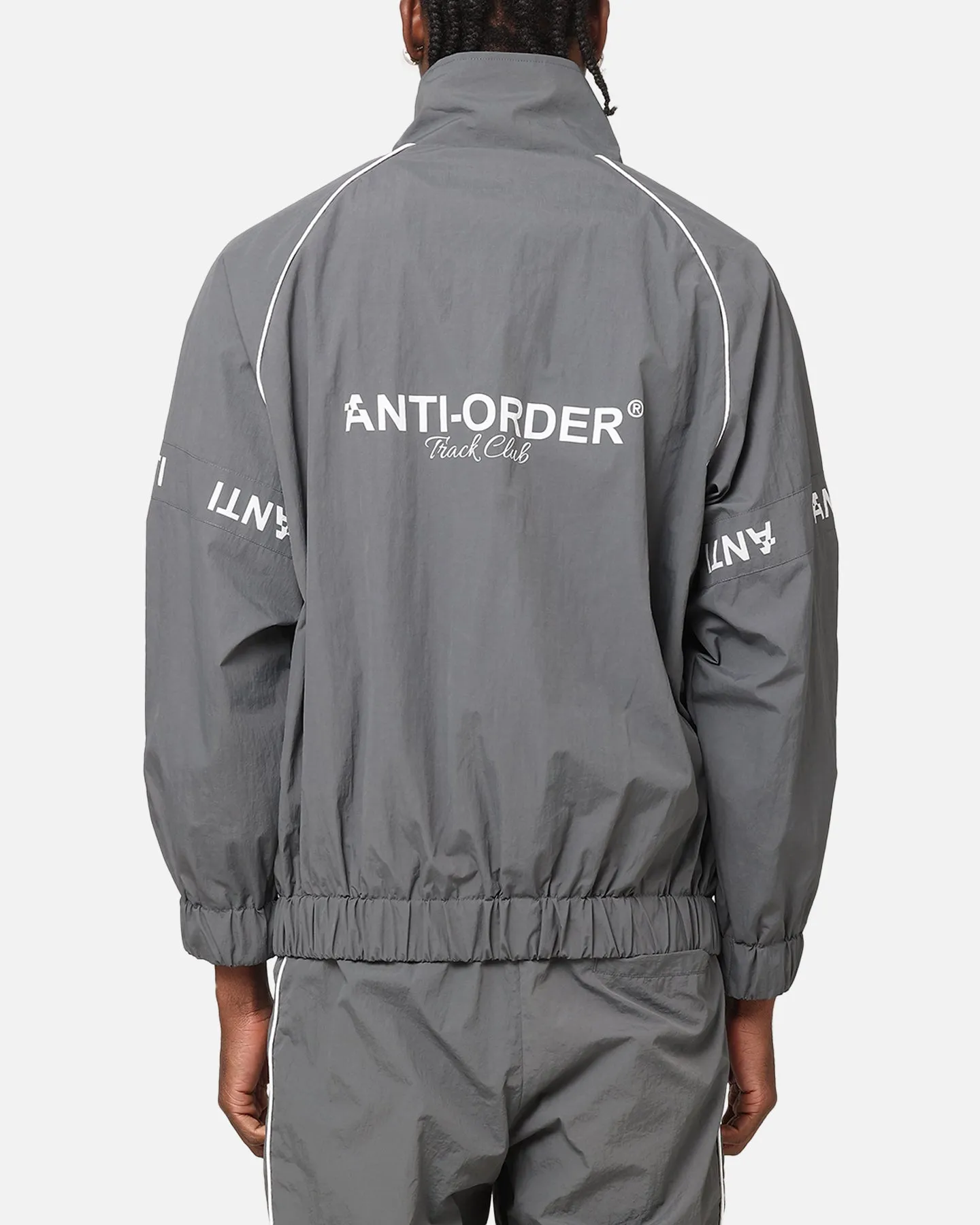 The Anti Order Track Club Windbreaker Jacket Dark Grey/Grey