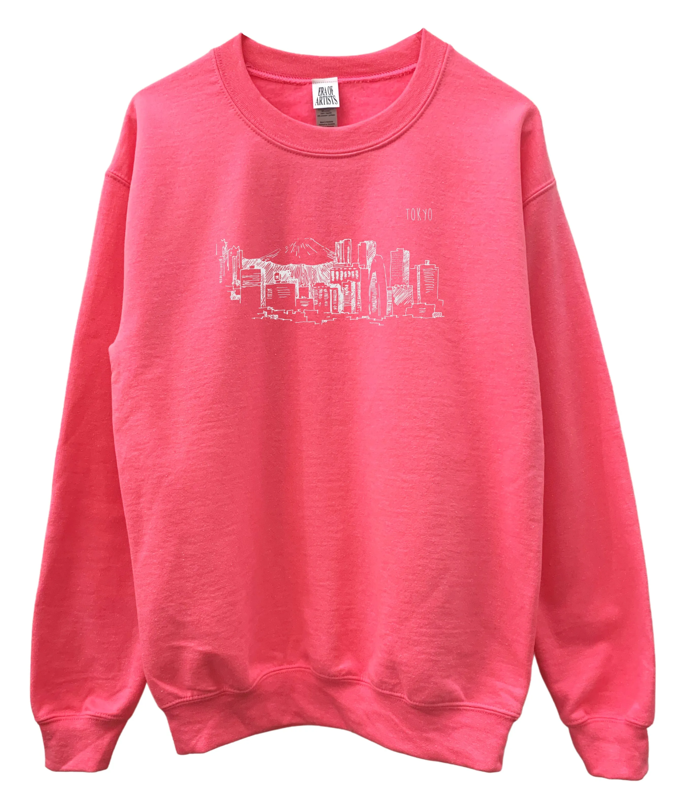 Tokyo Neon Pink Graphic Unisex Crewneck Sweatshirt