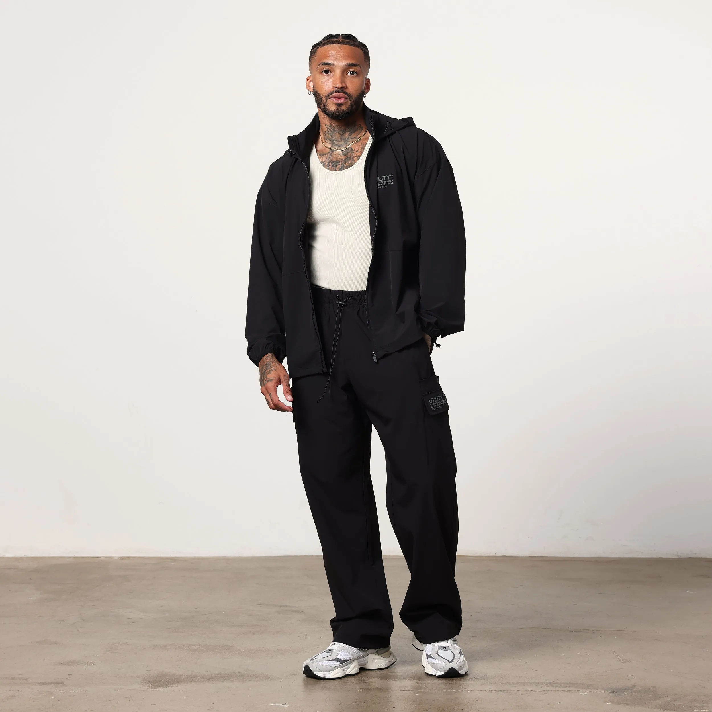 Vanquish Utility Black Oversized Track Jacket