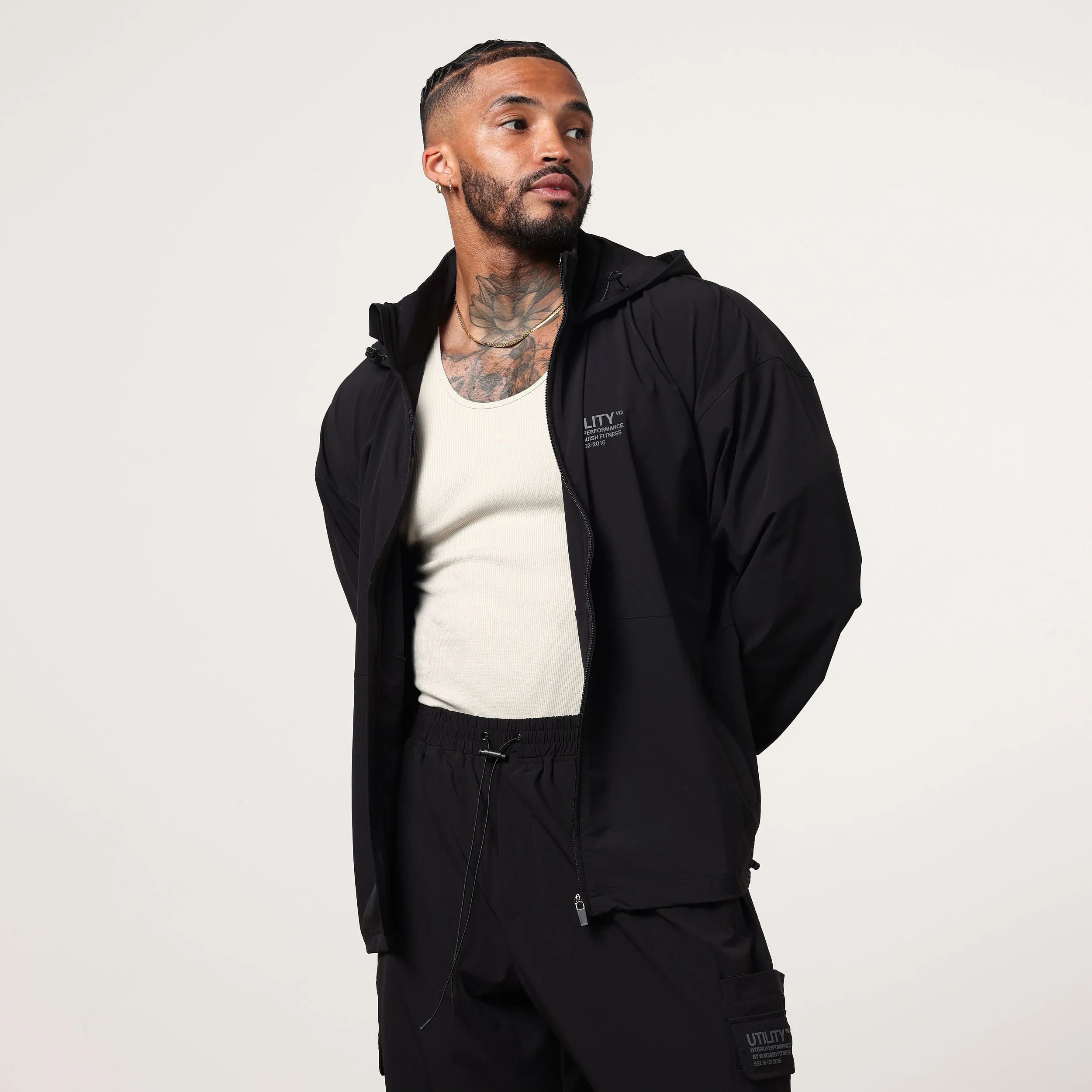 Vanquish Utility Black Oversized Track Jacket