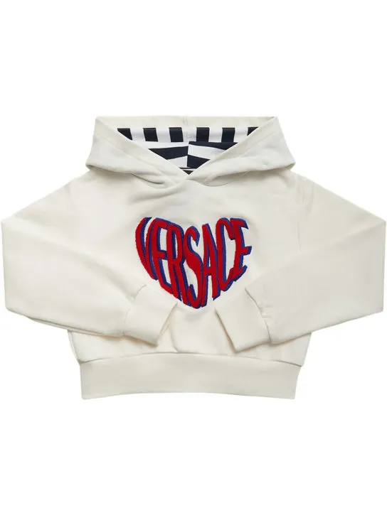 Versace   Embroidered cotton hoodie 