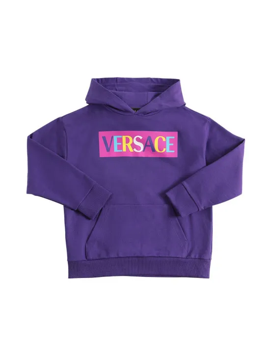 Versace   Logo print cotton hoodie 