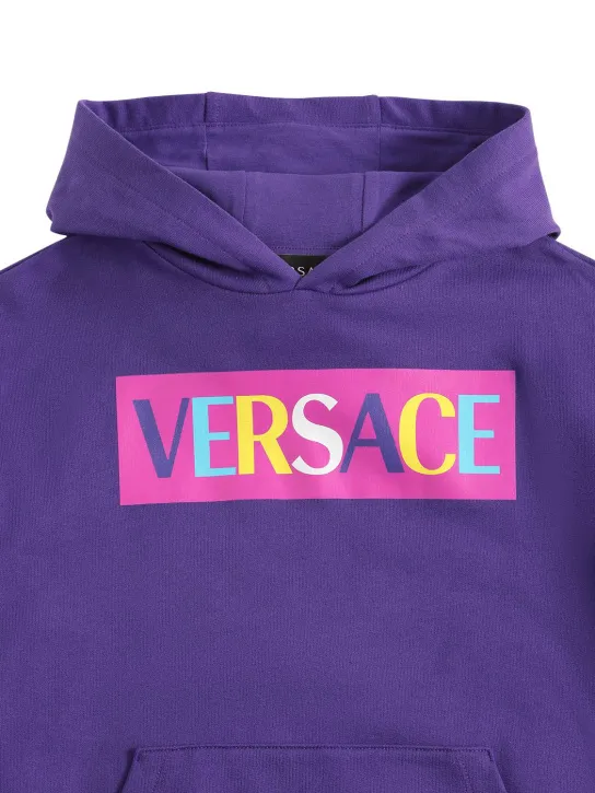 Versace   Logo print cotton hoodie 