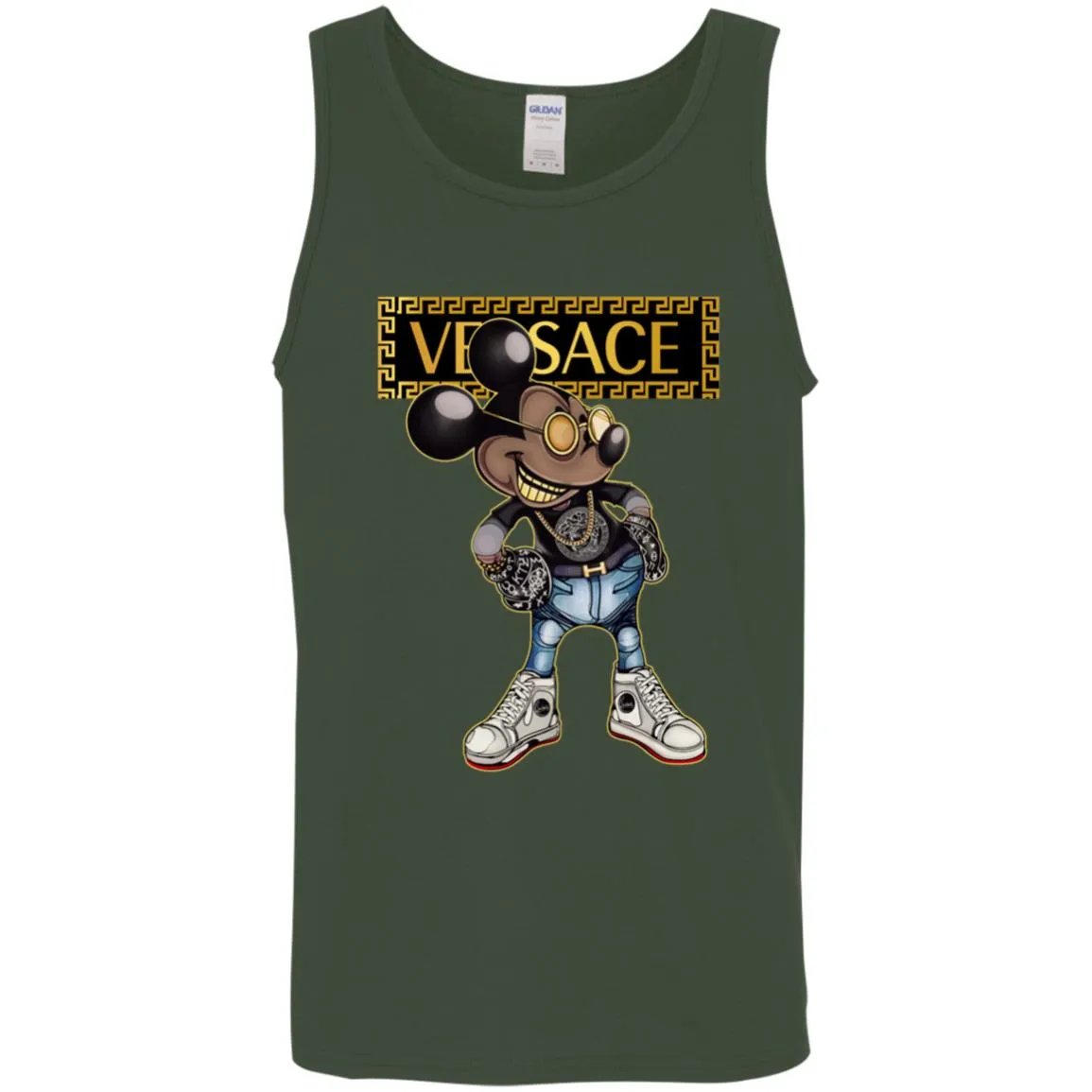 Versace Mickey Mouse Cartoon T-shirt Men Cotton Tank