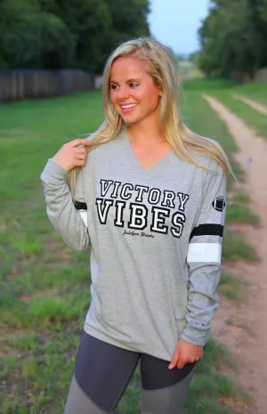 Victory Vibes Long Sleeve V-Neck T-Shirt