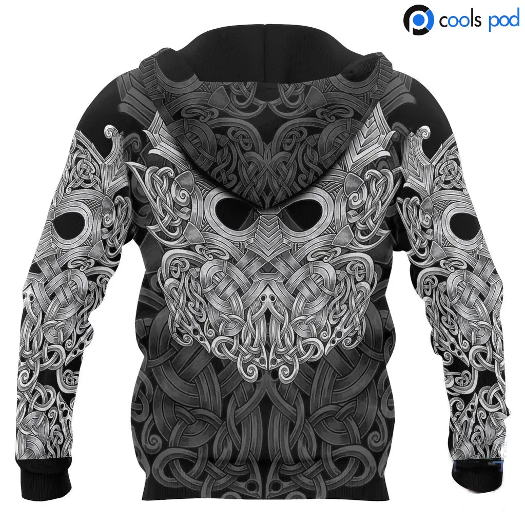 Viking Hoodie Mjolnir Odin Hoodie Black Viking Hoodies Men And Women