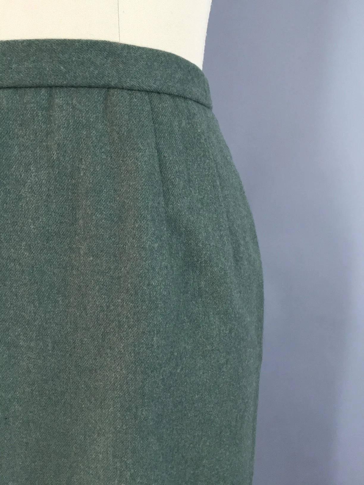 Vintage 1980s Green Pendleton Wool Pencil Skirt