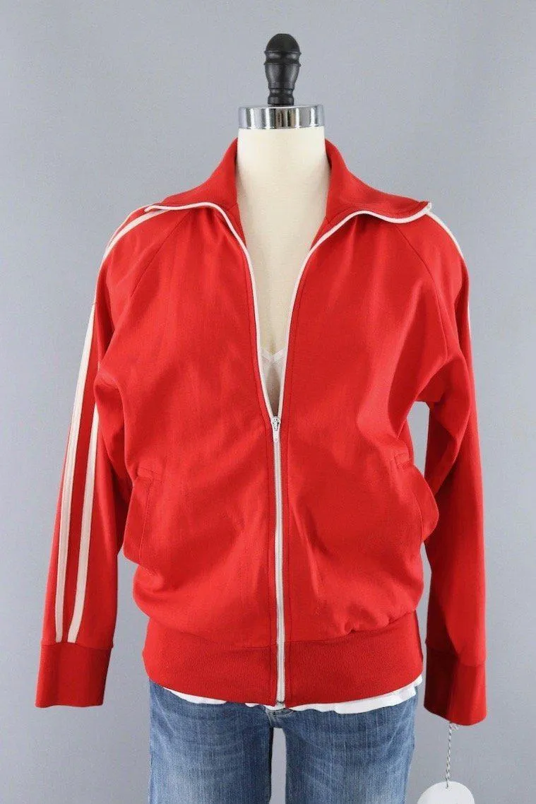 Vintage Red & White Track Jacket / Markwort Sports Wear