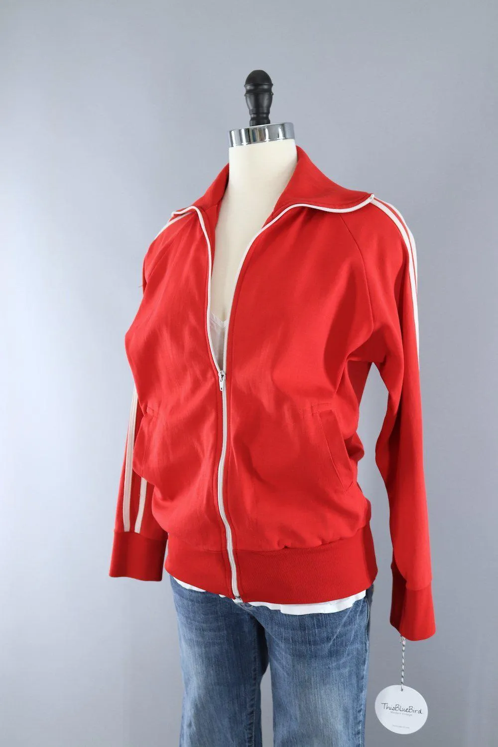 Vintage Red & White Track Jacket / Markwort Sports Wear