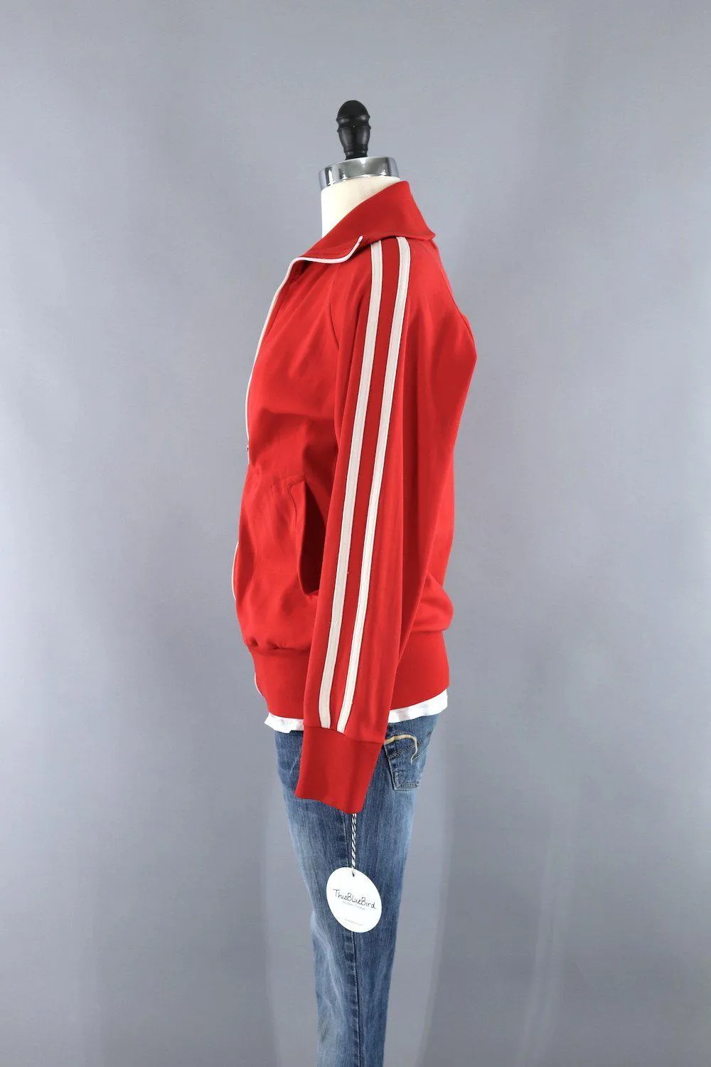 Vintage Red & White Track Jacket / Markwort Sports Wear