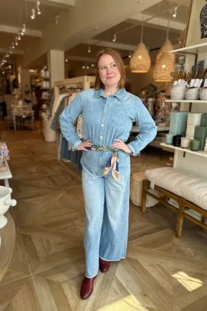 Washed Denim Jumpsuit