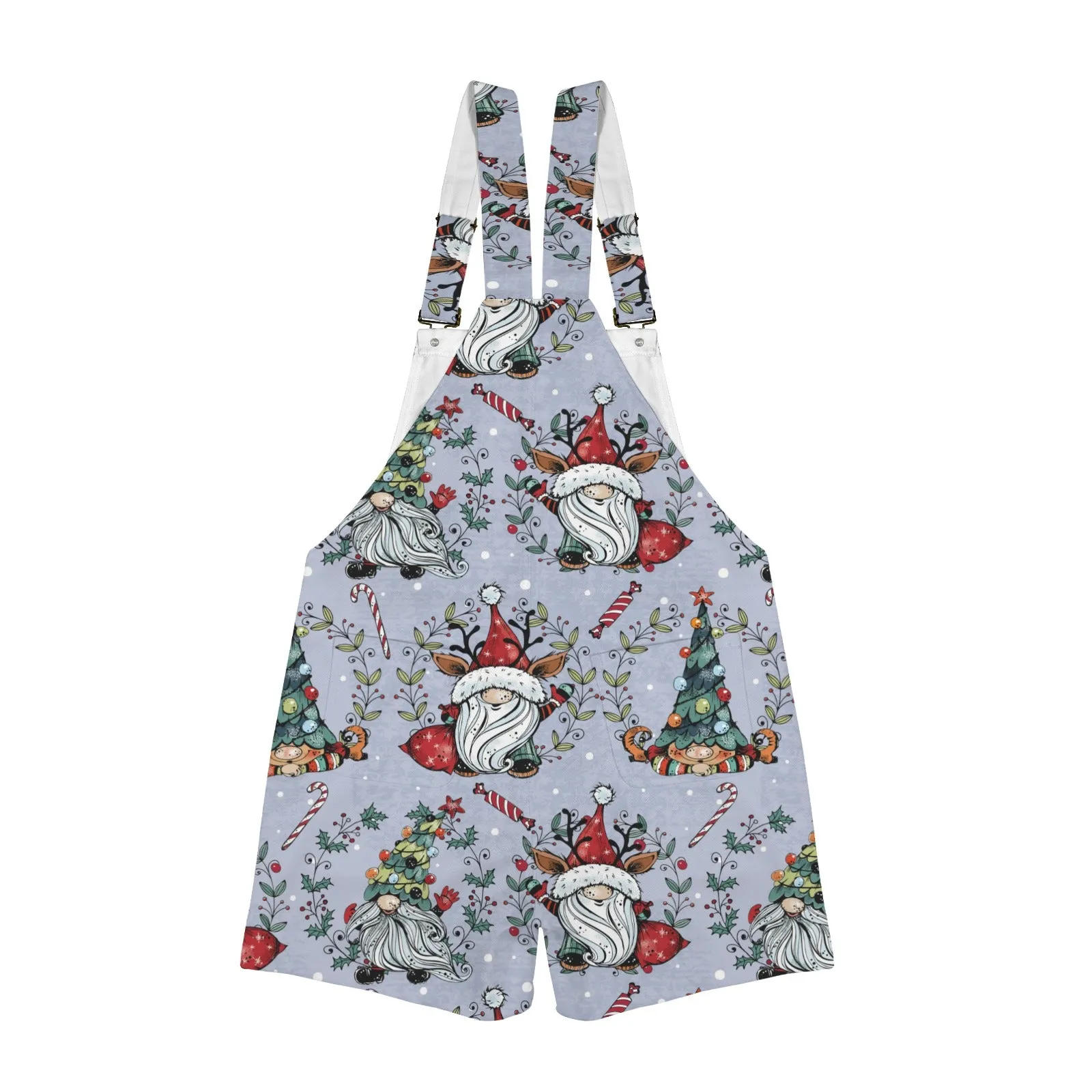 Whimsical Christmas Wreaths Blue Emerson Easy-Wear Jumpsuit Unisex Shorts Suspender Jumpsuit