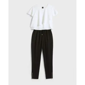 Women Novsa-Contrast Casual Jumpsuit - White