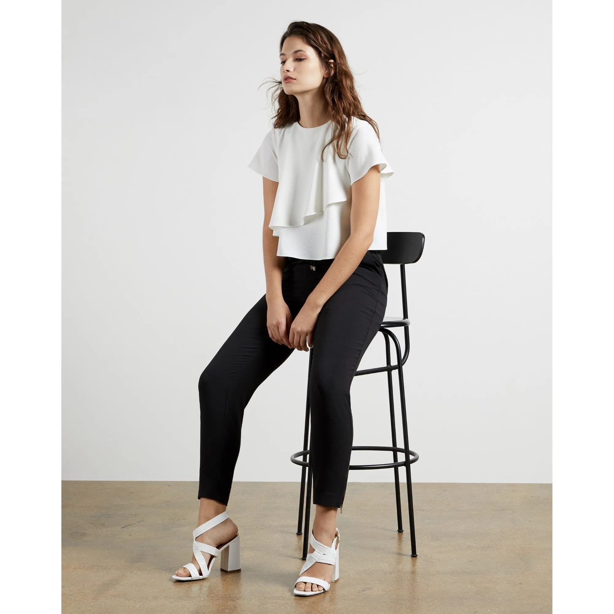 Women Novsa-Contrast Casual Jumpsuit - White