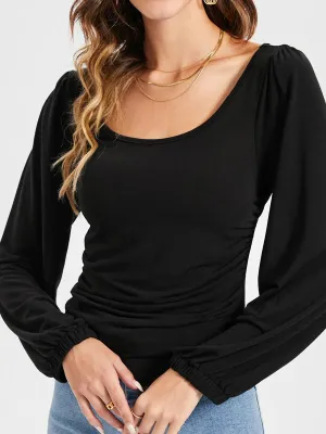 Women's Ruched Cut Out Twist Top