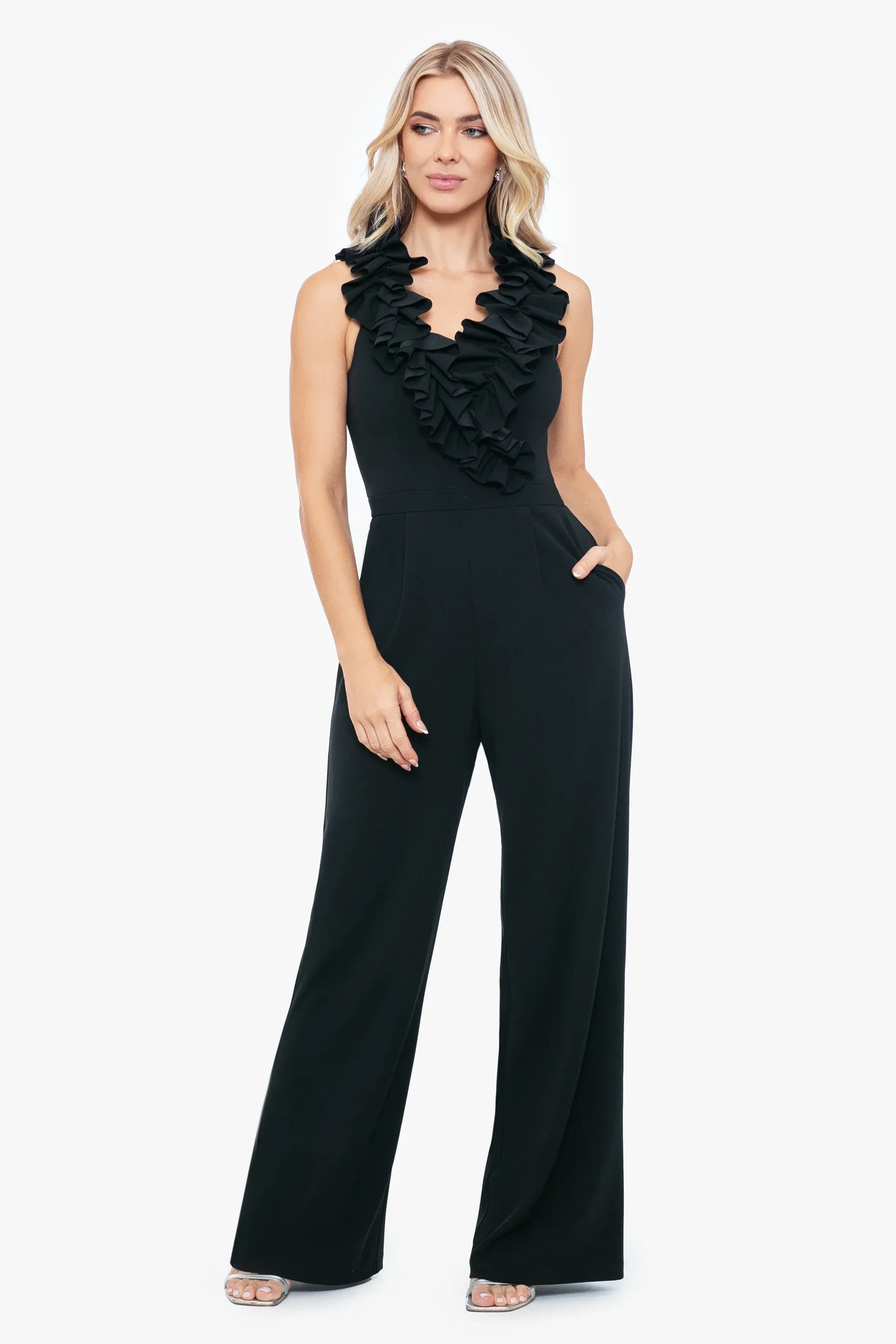 Xscape Evenings "Skyla" Ruffle Jumpsuit 5995X