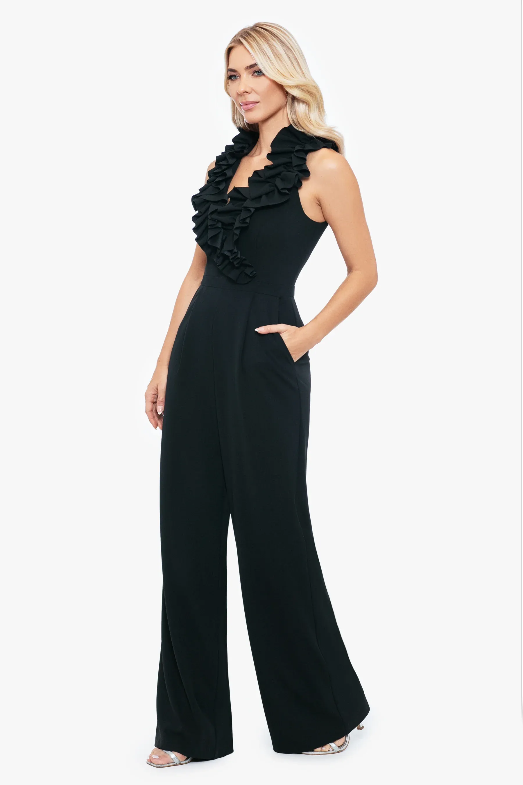 Xscape Evenings "Skyla" Ruffle Jumpsuit 5995X