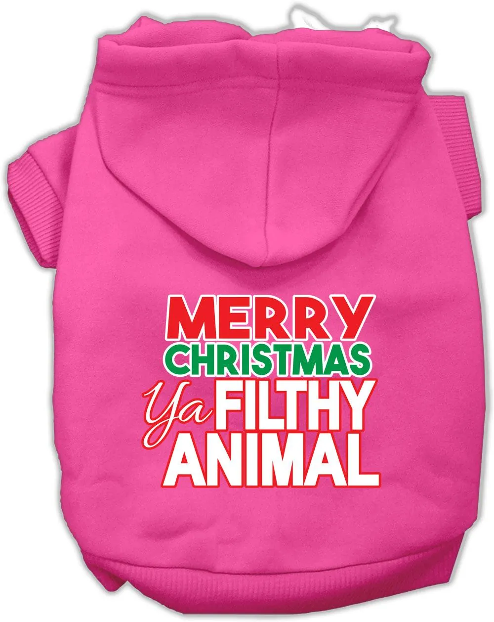 Ya Filthy Animal Screen Print Pet Hoodie Bright Pink Xxxl (20)