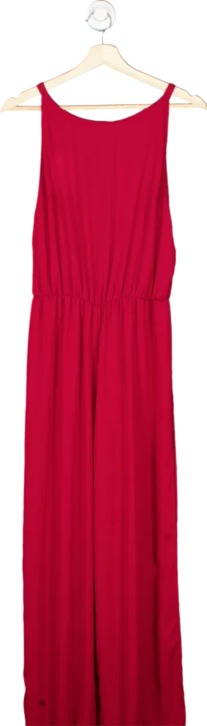 Zack London Red Split Leg Jumpsuit L